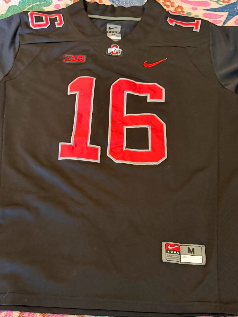 Ohio State Buckeyes JT Barrett #16 Nike Football Jersey - Black - Men's M